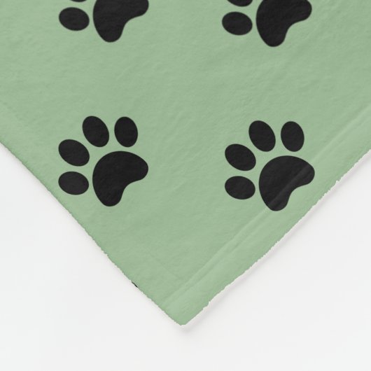 Schwarze Paw-Prints auf weich weich weich weich Pe Fleecedecke (Ecke)
