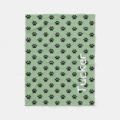 Schwarze Paw-Prints auf weich weich weich weich Pe Fleecedecke (Vorderseite)