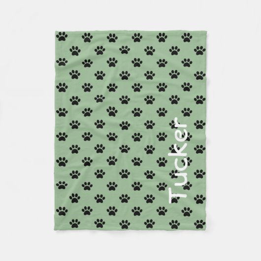 Schwarze Paw-Prints auf weich weich weich weich Pe Fleecedecke (Vorderseite)