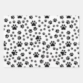 Schwarze Paw-Prints auf Weiß Geschenkpapier Set (Vorderseite 2)