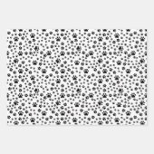 Schwarze Paw-Prints auf Weiß Geschenkpapier Set (Vorderseite)