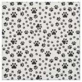 Schwarze Paw-Prints auf Weiß Stoff (Muster)