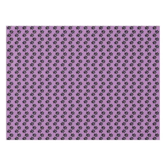 Schwarze Paw Prints Design Tablecloth Tischdecke (Vorderseite (Horizontal))