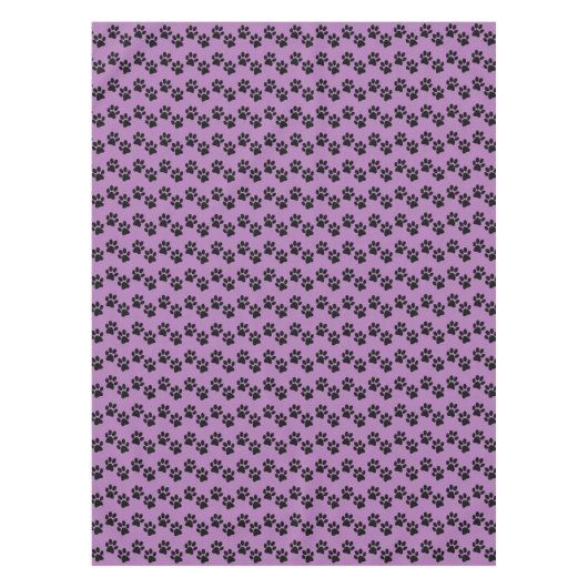 Schwarze Paw Prints Design Tablecloth Tischdecke (Vorderseite)
