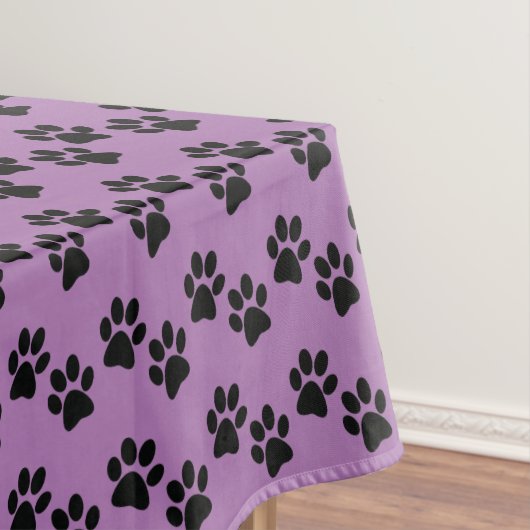 Schwarze Paw Prints Design Tablecloth Tischdecke (Beispiel)