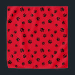 Schwarze Paw Prints Muster auf Rot Halstuch<br><div class="desc">Zeigen Sie,  wie viel Sie Tiere mit dieser niedlichen schwarzen Pfote Druck gemustert bandana Liebe. Hier in Rot dargestellt,  sieht es auch mit anderen leichteren Hintergründen phantastisch aus. Wetten Sie,  dass Ihr Haustier es anziehen wird!</div>