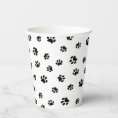 Schwarze Paw Prints Party Pappbecher (Vorderseite)
