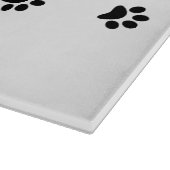 Schwarze Paw-Prints Temperierte Glasschneidplatte Schneidebrett (Ecke)