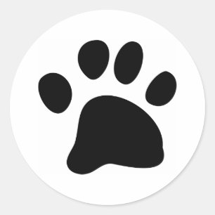 Schwarze Paw Runder Aufkleber