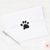 Schwarze Paw Runder Aufkleber (Umschlag)