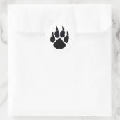 Schwarze Paw Runder Aufkleber (Tasche)