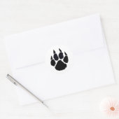 Schwarze Paw Runder Aufkleber (Umschlag)