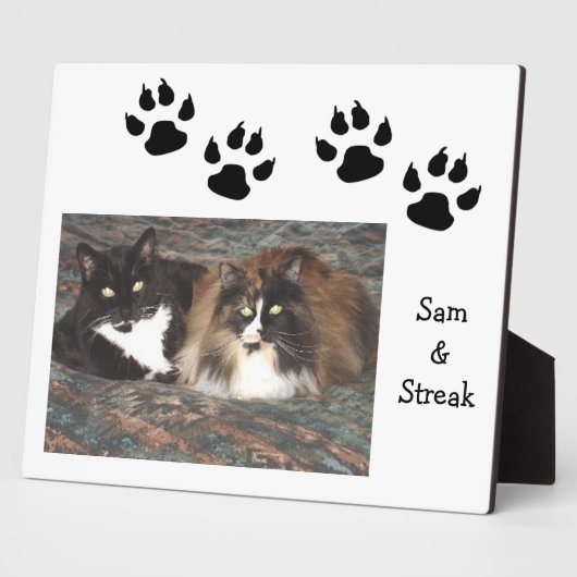 Schwarze Pawprints Pet Foto Plaque Fotoplatte (Seite)