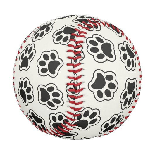 Schwarze Paws, Hundepfähle, Katzenpfähle, Kontur Baseball (Schrägansicht)