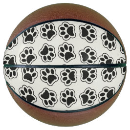 Schwarze Paws, Hundepfähle, Katzenpfähle, Kontur Basketball