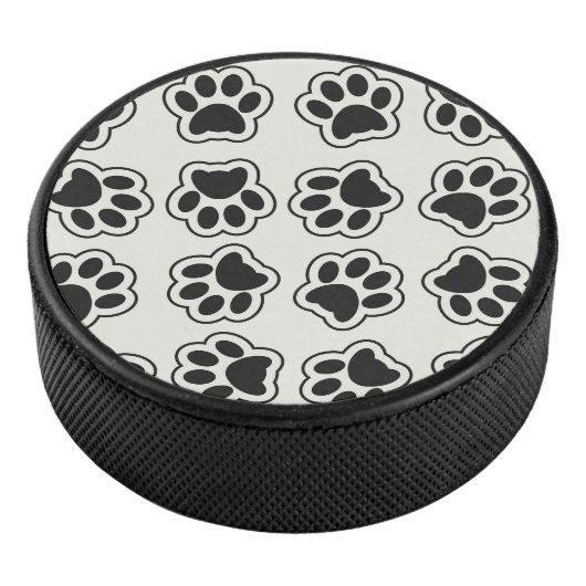 Schwarze Paws, Hundepfähle, Katzenpfähle, Kontur Eishockey Puck (3/4)