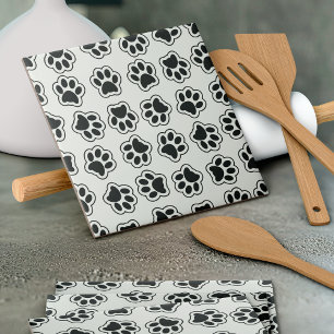 Schwarze Paws, Hundepfähle, Katzenpfähle, Kontur Fliese