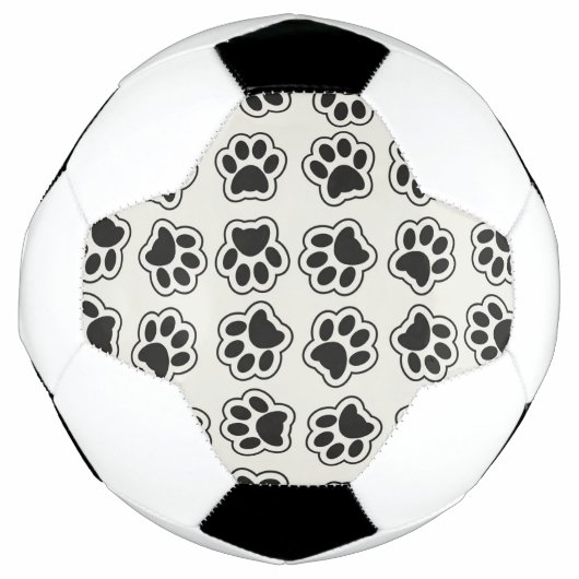 Schwarze Paws, Hundepfähle, Katzenpfähle, Kontur Fußball (Vorderseite)