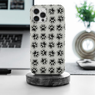 Schwarze Paws, Hundepfähle, Katzenpfähle, Kontur iPhone 15 Pro Max Hülle