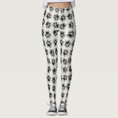 Schwarze Paws, Hundepfähle, Katzenpfähle, Kontur Leggings (Vorderseite)