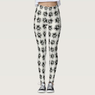 Schwarze Paws, Hundepfähle, Katzenpfähle, Kontur Leggings
