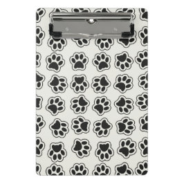 Schwarze Paws, Hundepfähle, Katzenpfähle, Kontur Mini Klemmbrett