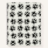 Schwarze Paws, Hundepfähle, Katzenpfähle, Kontur Notizblock (Vorderseite)