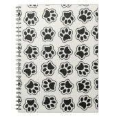 Schwarze Paws, Hundepfähle, Katzenpfähle, Kontur Notizblock (Vorderseite)