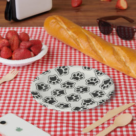 Schwarze Paws, Hundepfähle, Katzenpfähle, Kontur Pappteller