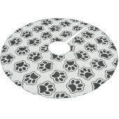 Schwarze Paws, Hundepfähle, Katzenpfähle, Kontur Polyester Weihnachtsbaumdecke (Schrägansicht)