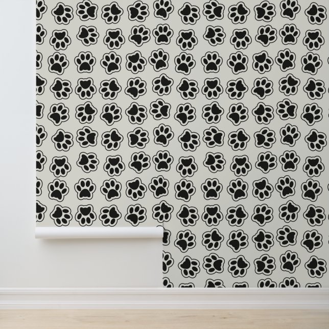 Schwarze Paws, Hundepfähle, Katzenpfähle, Kontur Tapete (Anwendung)