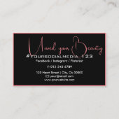 Schwarze Peach-Rand-Rahmen für Foto-Bildvorlage Visitenkarte (Rückseite)