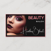 Schwarze Peach-Rand-Rahmen für Foto-Bildvorlage Visitenkarte (Vorderseite)