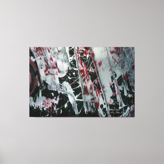 Schwarze Perle mit Namen und Unterschrift Leinwanddruck (Vorderseite)