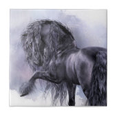 Schwarze Perlen-Kunst-Fliese Fliese (Vorderseite)