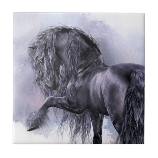 Schwarze Perlen-Kunst-Fliese Fliese (Vorderseite)