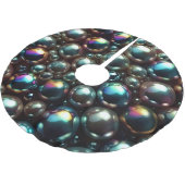 Schwarze Perlen Polyester Weihnachtsbaumdecke (Schrägansicht)