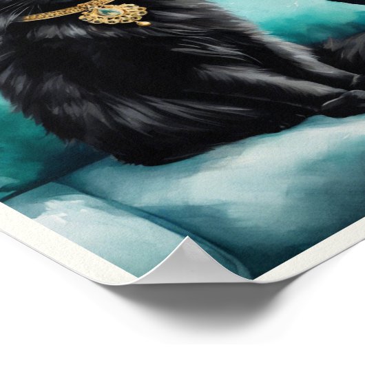 Schwarze Perserkatze Farbe Deine Hoheit Poster (Ecke)