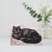 Schwarze Perserkatze Postkarte (Stehend Vorderseite)