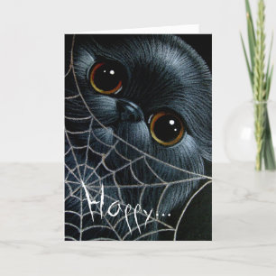 SCHWARZE PERSERKATZE & WEB HALLOWEEN Karte