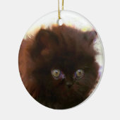 Schwarze persische Kätzchenverzierung Keramikornament (Links)