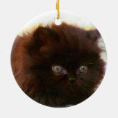 Schwarze persische Kätzchenverzierung Keramikornament (Hinten)