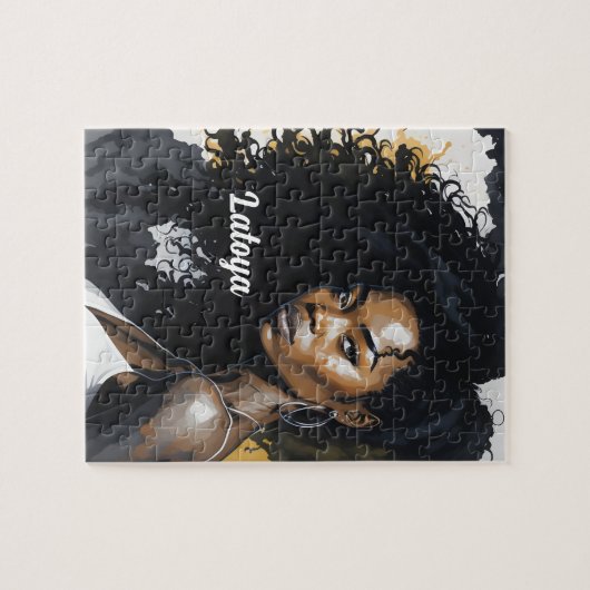 Schwarze Personalisiert Jigsaw Puzzle (Horizontal)