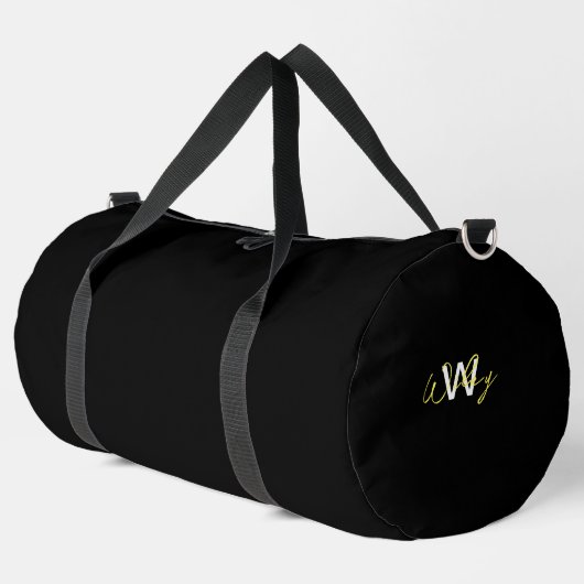 Schwarze Personalisierte Duffle Duffle Bag (Linke Ecke)