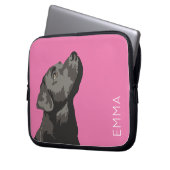 Schwarze personalisierte Laptop-Hülse Labradors Laptopschutzhülle (Vorderseite Links)