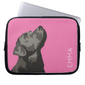 Schwarze personalisierte Laptop-Hülse Labradors Laptopschutzhülle (Vorderseite)