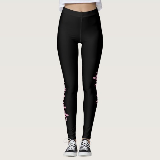 Schwarze personalisierte Leggings verbreiten Freun (Vorderseite)