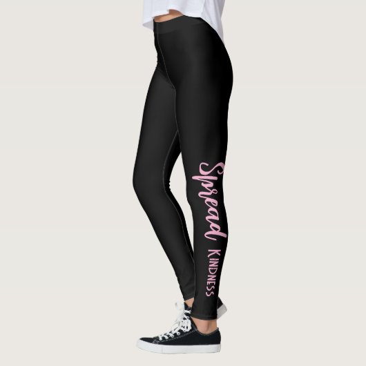 Schwarze personalisierte Leggings verbreiten Freun (Links)