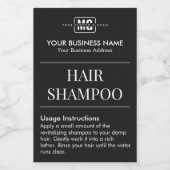 Schwarze Personalisierte Monogram Shampoo Labels Lebensmitteletikett (Einzelnes Label)