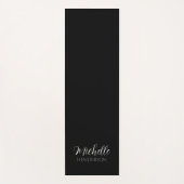 Schwarze personalisierte Monogramm-Name Yogamatte (Vorderseite)